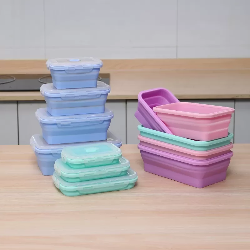YH-644 Silicone Folding  Lunch Box