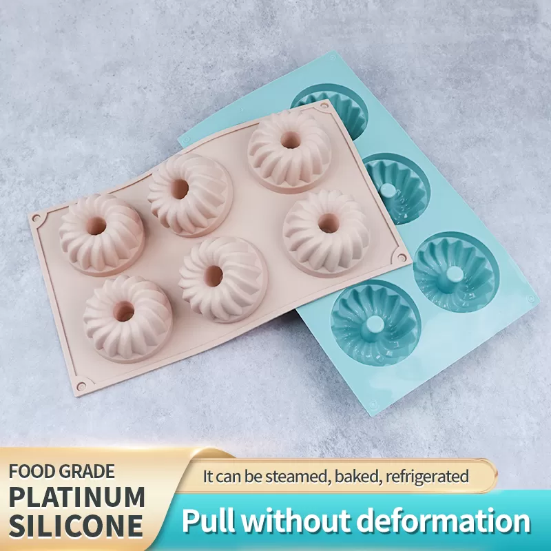 YH-003 Silicone 6-Hole Cake Mold