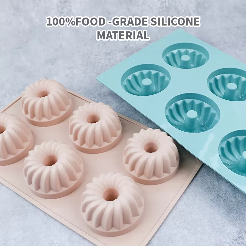 YH-003 Silicone 6-Hole Cake Mold