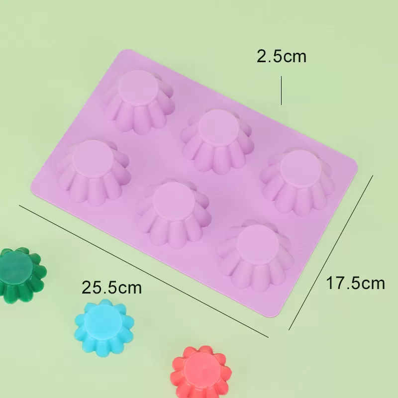 YH-128 Silicone 6-Hole Cake Mold